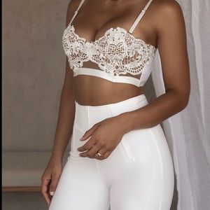 Never Worn Ivory Rylee Lace Bustier - Medium